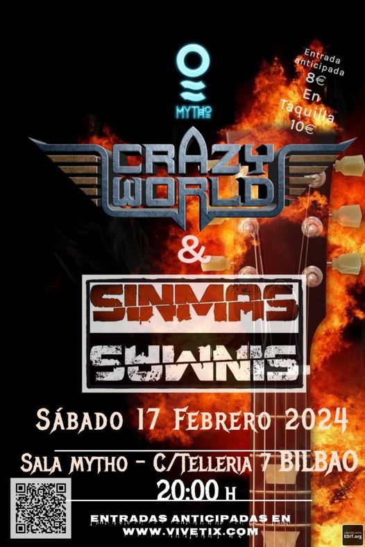 Crazy World + Sinmas en la sala Mytho de Bilbao